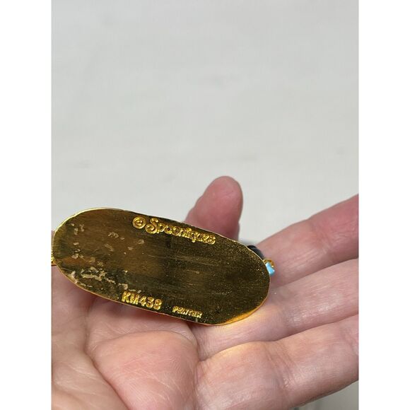 Spoontiques Vintage Pewter Fireman Clown Swarovski Crystal & Gold Plating #KM438 - Picture 3 of 8